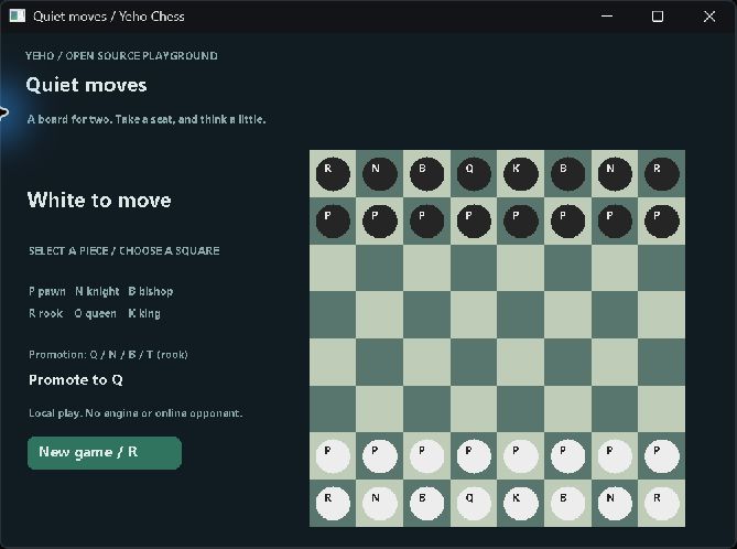Quiet moves, captured from the running native Yeho example