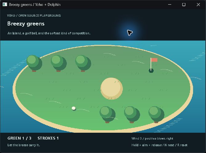 Breezy greens, captured from the running native Yeho example